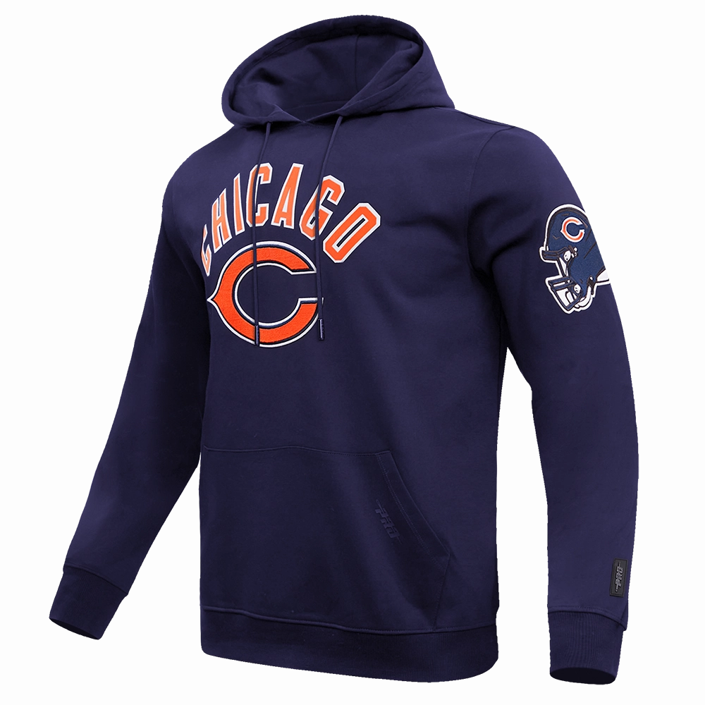 NFL CHICAGO BEARS CLASSIC BRISTLE MEN'S PULLOVER HOODIE (MIDNIGHT NAVY)