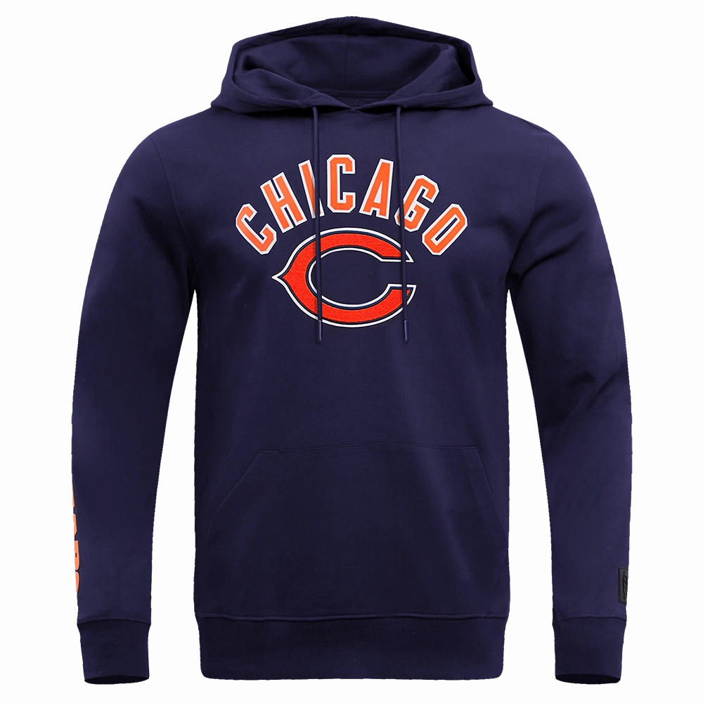 NFL CHICAGO BEARS CLASSIC BRISTLE MEN'S PULLOVER HOODIE (MIDNIGHT NAVY)