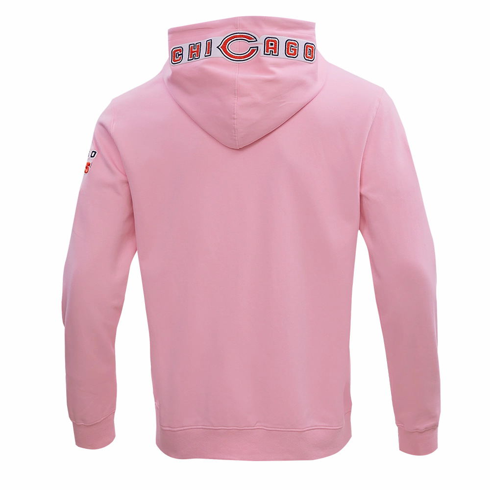 NFL CHICAGO BEARS CLASSIC CHENILLE MEN'S FULL ZIP HOODIE  (PINK)