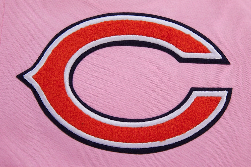 NFL CHICAGO BEARS CLASSIC CHENILLE MEN'S FULL ZIP HOODIE  (PINK)