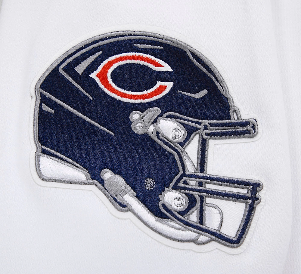 NFL CHICAGO BEARS CLASSIC CHENILLE MEN'S FULL ZIP HOODIE  (WHITE)
