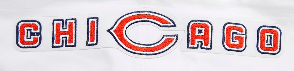 NFL CHICAGO BEARS CLASSIC CHENILLE MEN'S FULL ZIP HOODIE  (WHITE)