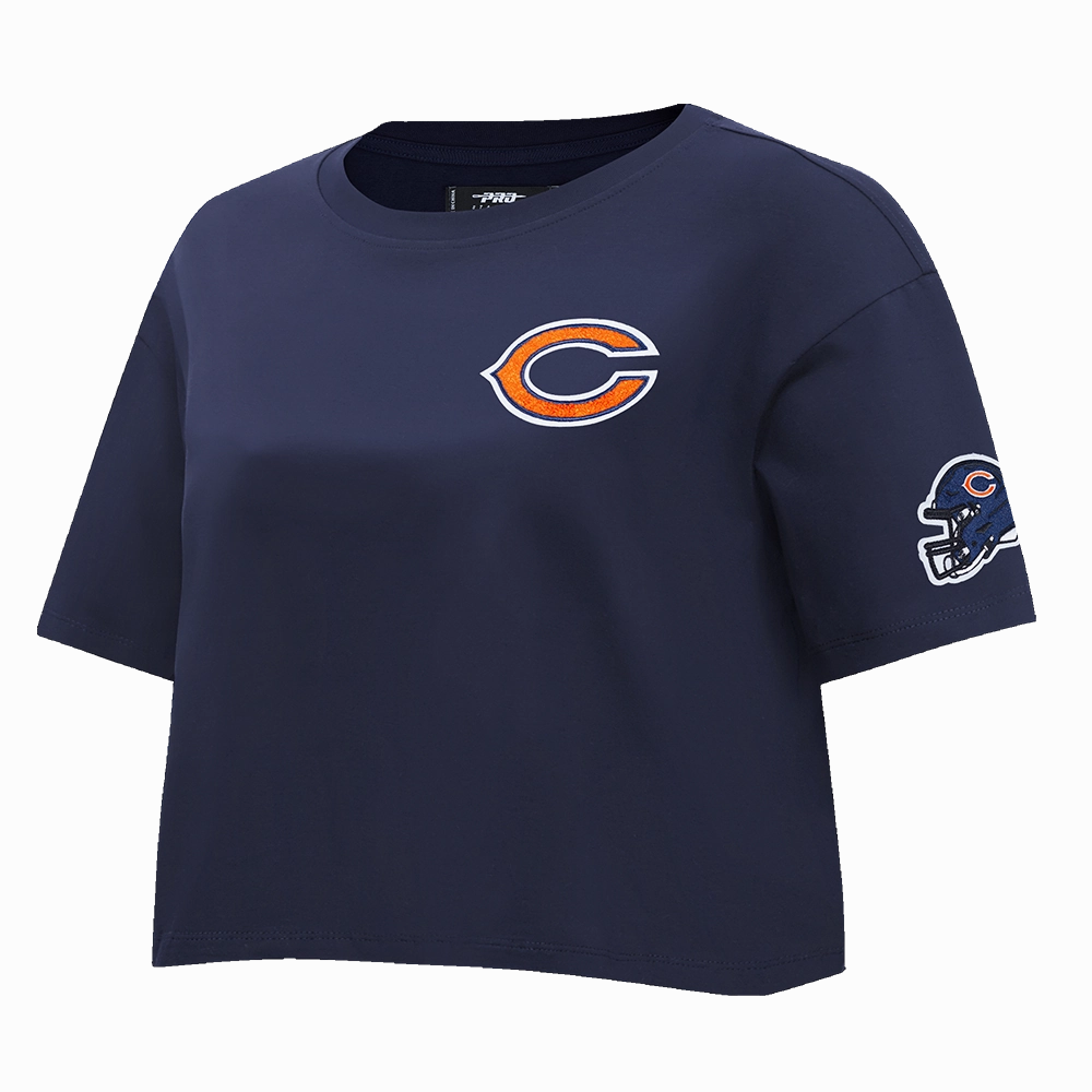 NFL CHICAGO BEARS CLASSIC WOMEN'S SINGLE JERSEY BOXY TEE (MIDNIGHT NAVY)
