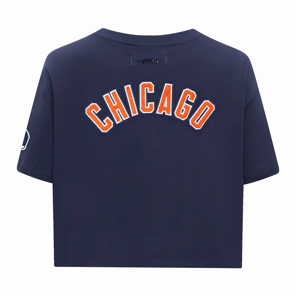 NFL CHICAGO BEARS CLASSIC WOMEN'S SINGLE JERSEY BOXY TEE (MIDNIGHT NAVY)