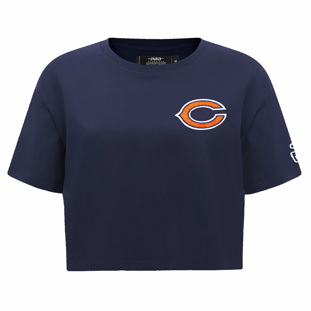 NFL CHICAGO BEARS CLASSIC WOMEN'S SINGLE JERSEY BOXY TEE (MIDNIGHT NAVY)