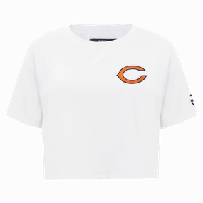 NFL CHICAGO BEARS CLASSIC WOMEN'S SINGLE JERSEY BOXY TEE (WHITE)