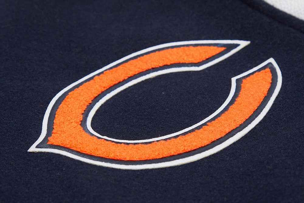 NFL CHICAGO BEARS CLASSIC WOOL MEN'S VARSITY JACKET (MIDNIGHT NAVY/WHITE)