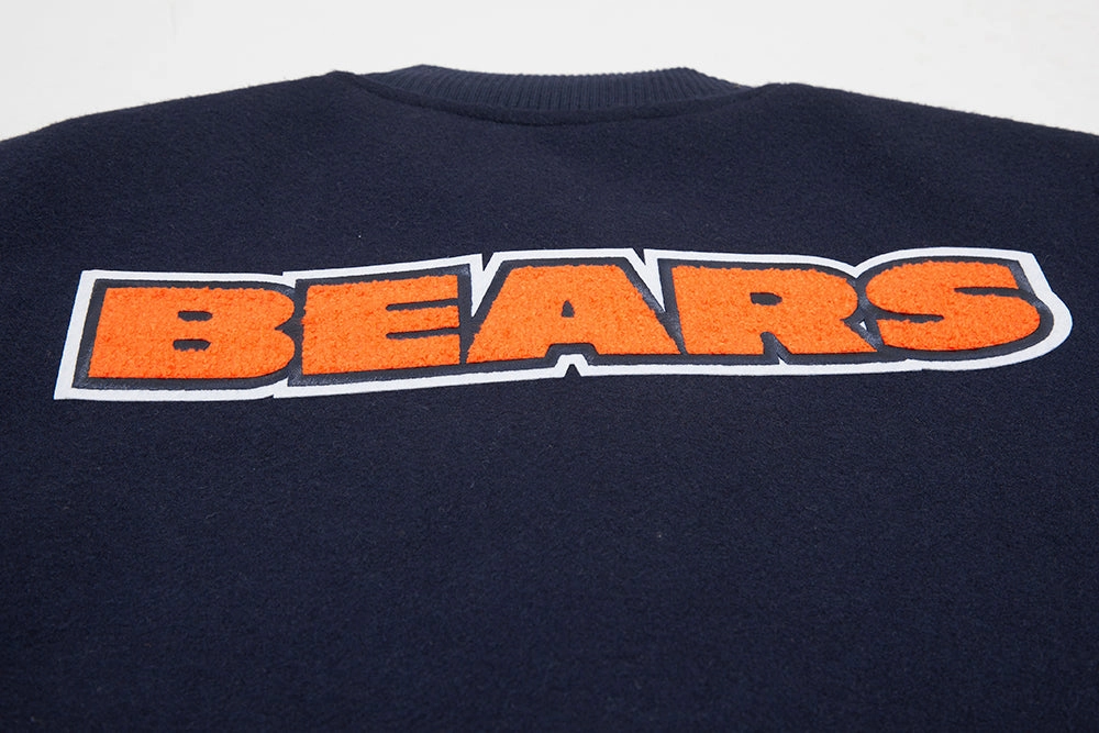 NFL CHICAGO BEARS CLASSIC WOOL MEN'S VARSITY JACKET (MIDNIGHT NAVY/WHITE)