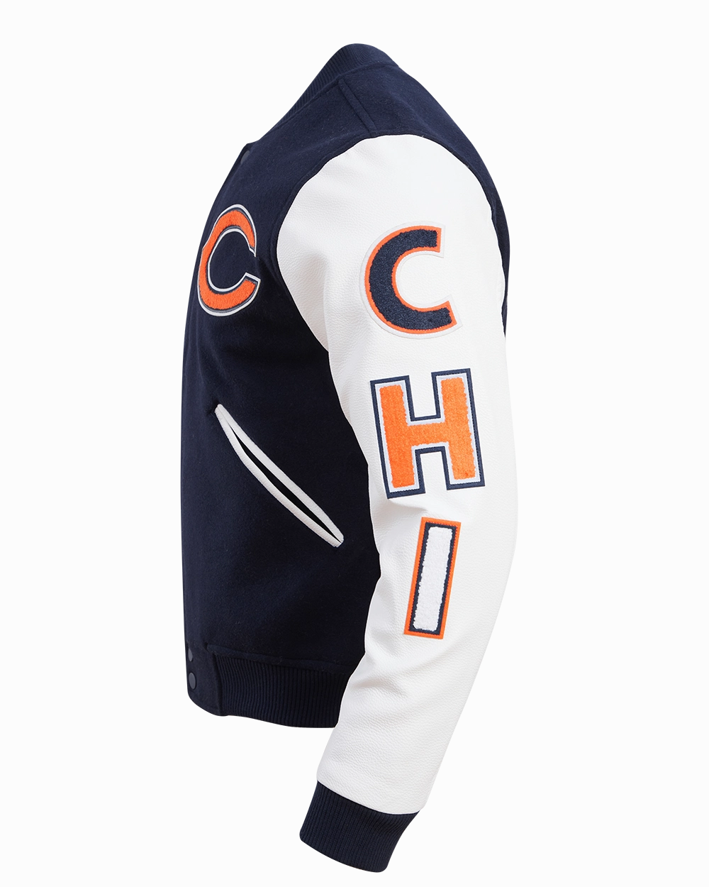 NFL CHICAGO BEARS CLASSIC WOOL MEN'S VARSITY JACKET (MIDNIGHT NAVY/WHITE)