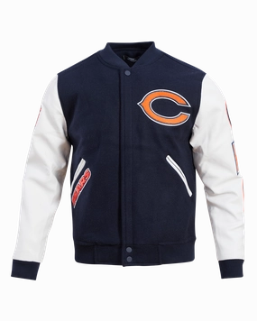 NFL CHICAGO BEARS CLASSIC WOOL MEN'S VARSITY JACKET (MIDNIGHT NAVY/WHITE)