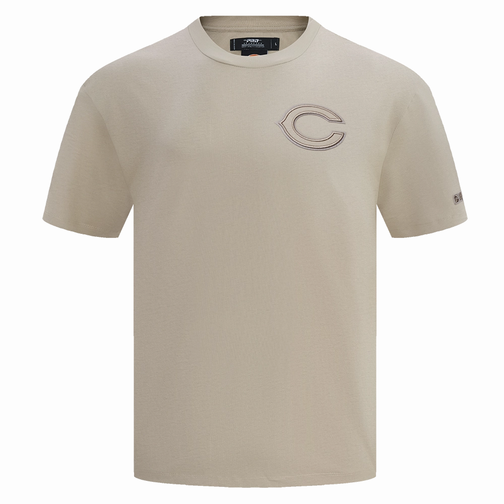 NFL CHICAGO BEARS NEUTRAL COTTON JERSEY DROP SHOULDER TEE (TAUPE)