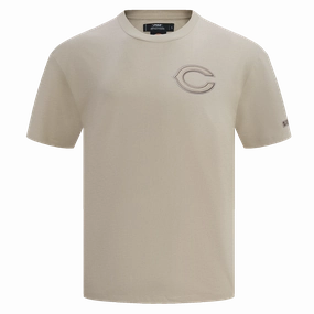 NFL CHICAGO BEARS NEUTRAL COTTON JERSEY DROP SHOULDER TEE (TAUPE)