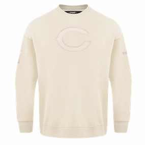 NFL CHICAGO BEARS NEUTRAL DROP SHOULDER FLEECE CREWNECK (EGGSHELL)