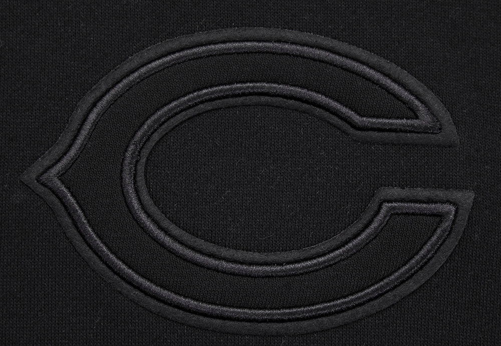 NFL CHICAGO BEARS NEUTRAL DROP SHOULDER FLEECE PULLOVER HOODIE (BLACK)