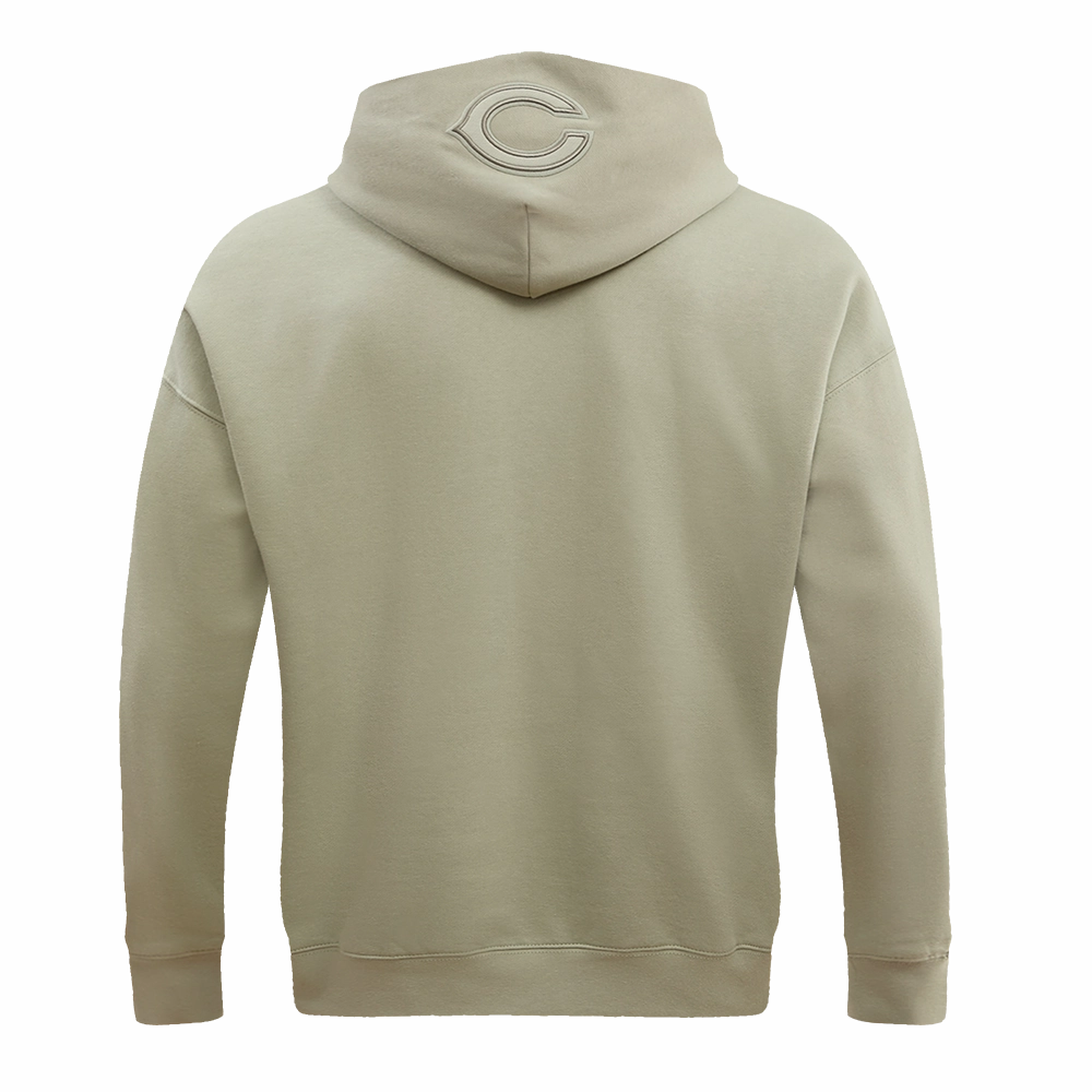 NFL CHICAGO BEARS NEUTRAL DROP SHOULDER MEN'S PULLOVER HOODIE (TAUPE)