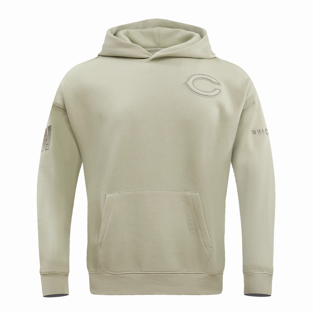 NFL CHICAGO BEARS NEUTRAL DROP SHOULDER MEN'S PULLOVER HOODIE (TAUPE)