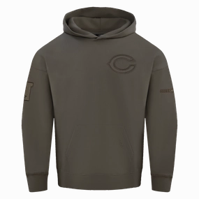 NFL CHICAGO BEARS NEUTRAL MEN'S DROP SHOULDER PULLOVER HOODIE (DARK TAUPE)