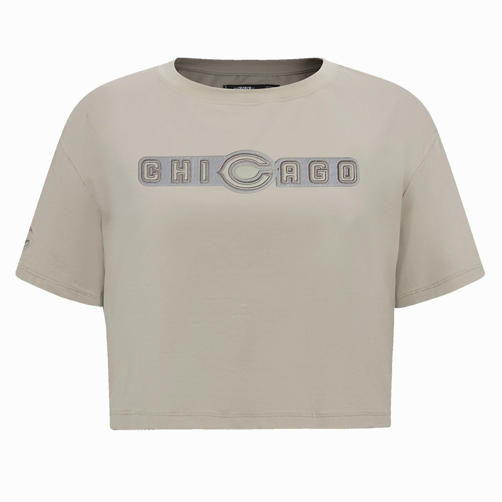 NFL CHICAGO BEARS NEUTRAL SINGLE JERSEY BOXY TEE\ (TAUPE)