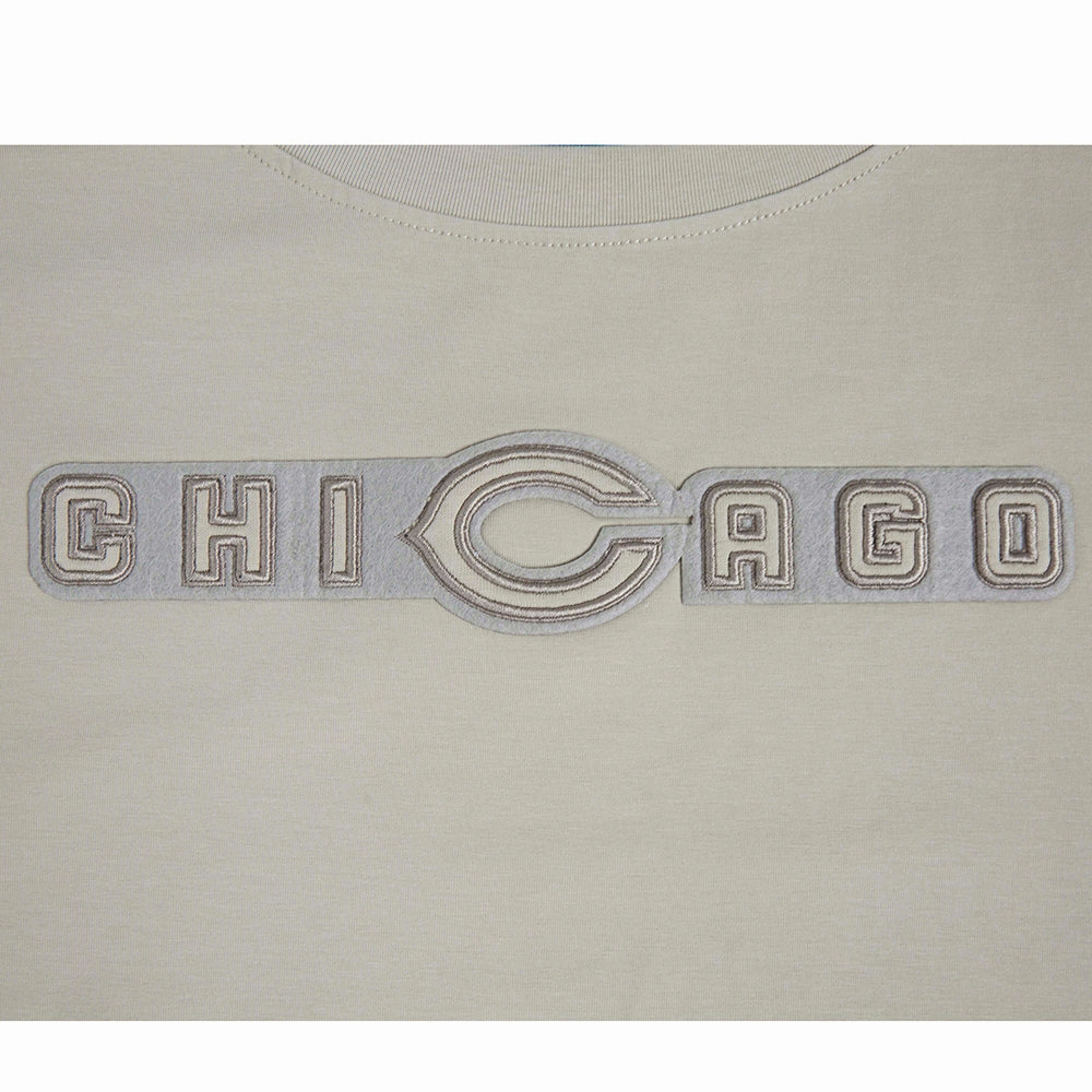 NFL CHICAGO BEARS NEUTRAL SINGLE JERSEY BOXY TEE\ (TAUPE)