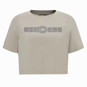 NFL CHICAGO BEARS NEUTRAL SINGLE JERSEY BOXY TEE\ (TAUPE)