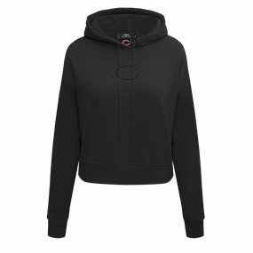 NFL CHICAGO BEARS NEUTRAL WOMEN'S CROPPED PULLOVER HOODIE (BLACK)