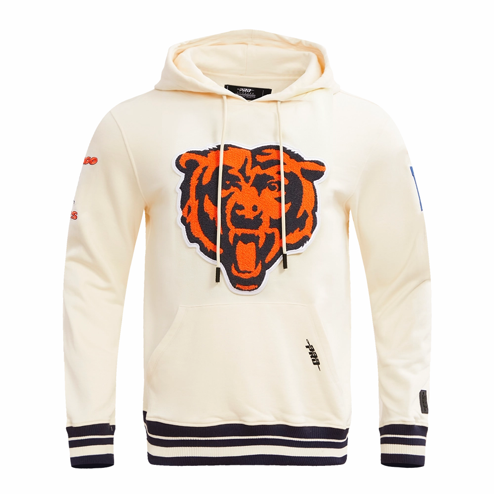 NFL CHICAGO BEARS RETRO CLASSIC MEN'S PULLOVER HOODIE (EGGSHELL/ MIDNIGHT NAVY)