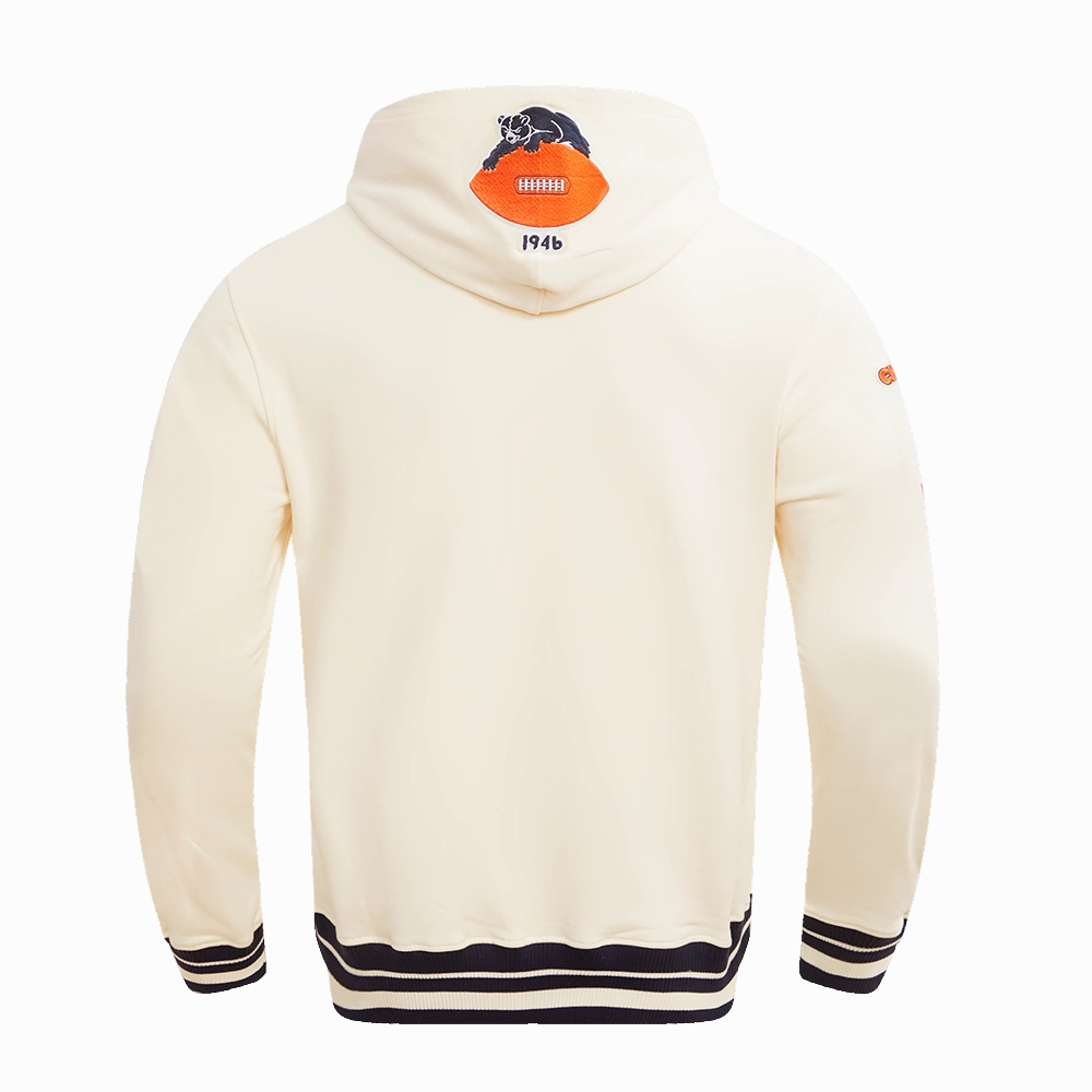 NFL CHICAGO BEARS RETRO CLASSIC MEN'S PULLOVER HOODIE (EGGSHELL/ MIDNIGHT NAVY)