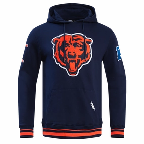 NFL CHICAGO BEARS RETRO CLASSIC MEN'S PULLOVER HOODIE (MIDNIGHT NAVY/ORANGE/MIDNIGHT NAVY)