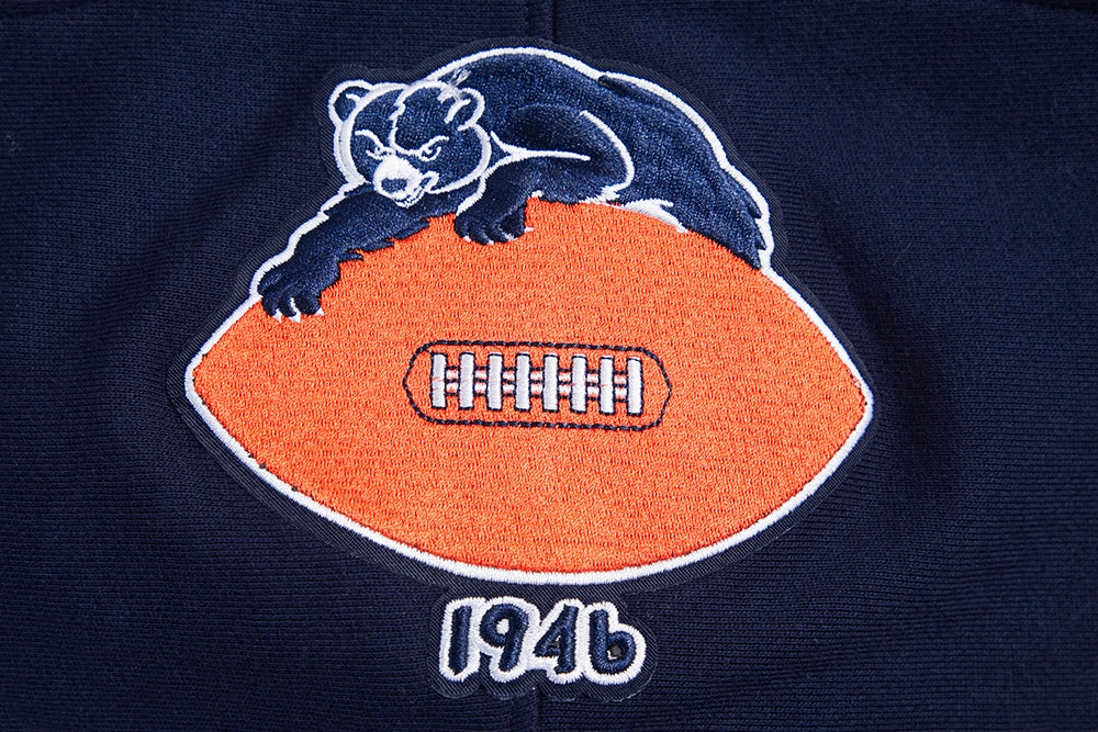 NFL CHICAGO BEARS RETRO CLASSIC MEN'S PULLOVER HOODIE (MIDNIGHT NAVY/ORANGE/MIDNIGHT NAVY)