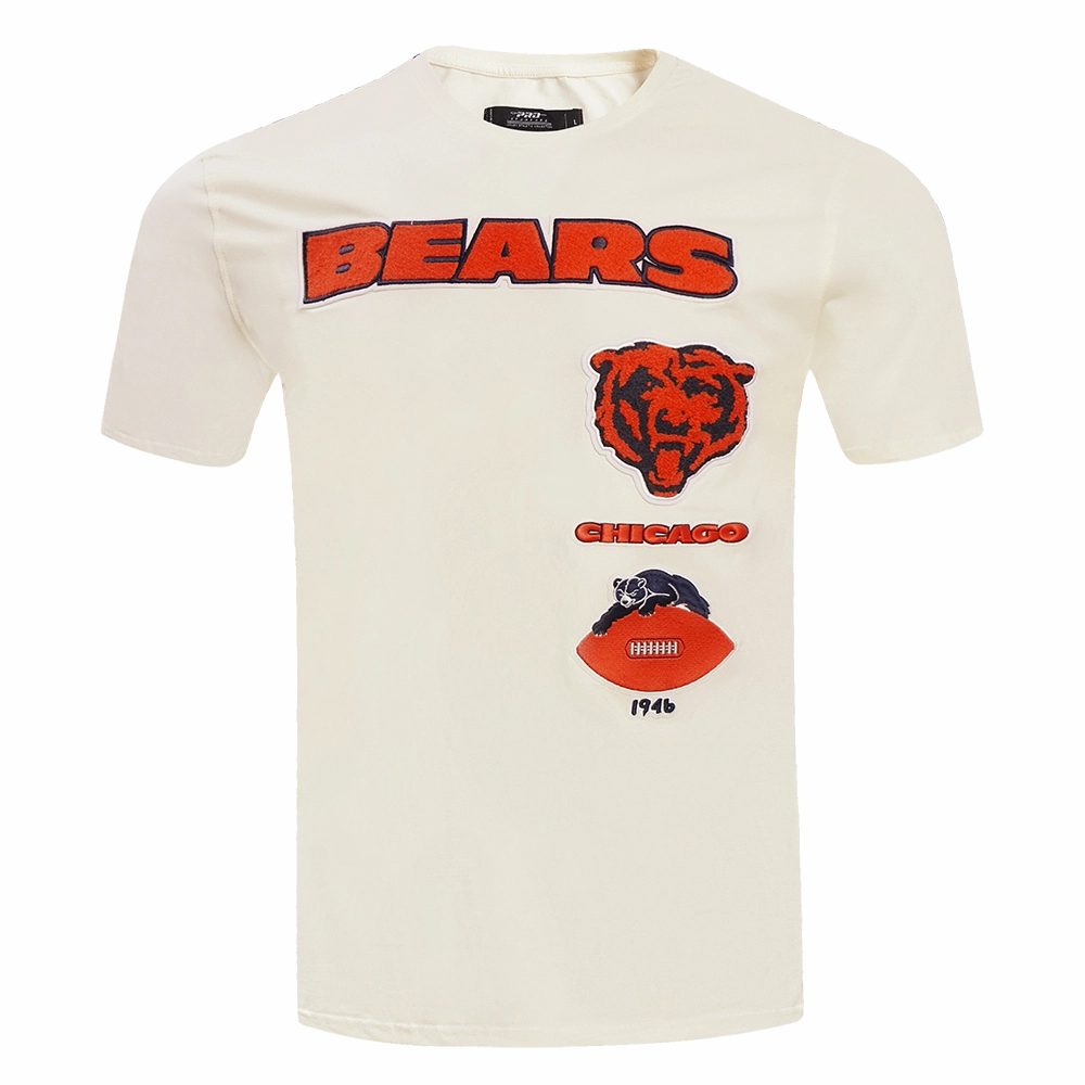 NFL CHICAGO BEARS RETRO CLASSIC MEN'S STRIPED TEE (EGGSHELL/ MIDNIGHT NAVY)