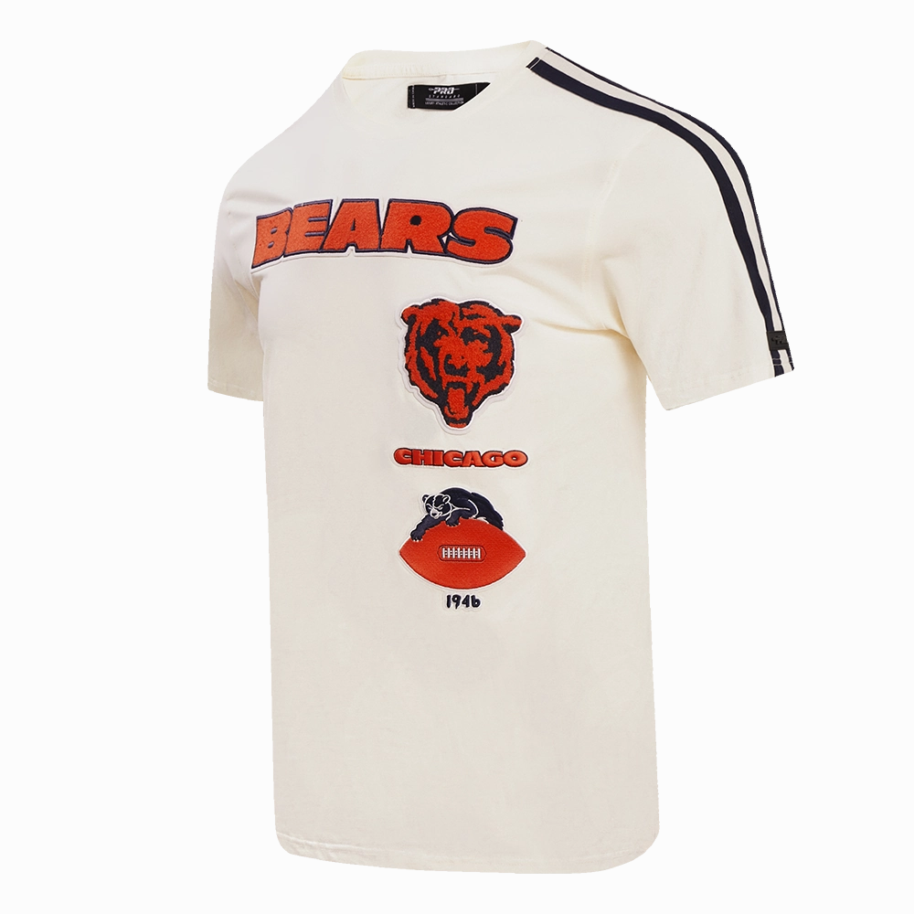 NFL CHICAGO BEARS RETRO CLASSIC MEN'S STRIPED TEE (EGGSHELL/ MIDNIGHT NAVY)