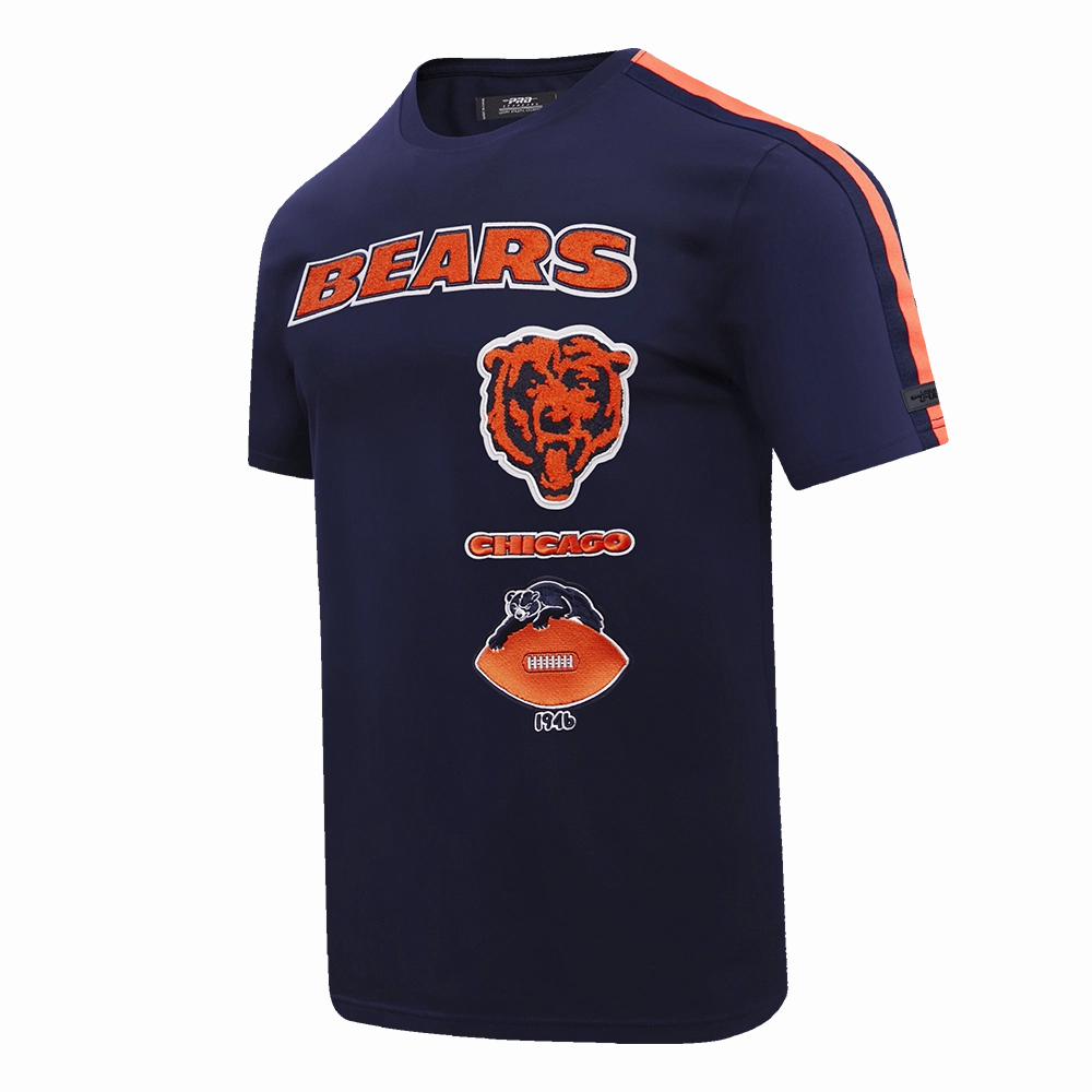 NFL CHICAGO BEARS RETRO CLASSIC MEN'S STRIPED TEE (MIDNIGHT NAVY/ORANGE/MIDNIGHT NAVY)