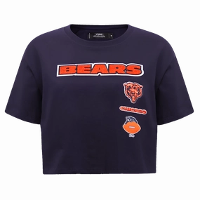 NFL CHICAGO BEARS RETRO CLASSIC WOMEN'S BOXY TEE (MIDNIGHT NAVY)