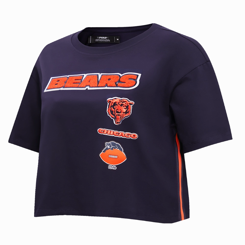 NFL CHICAGO BEARS RETRO CLASSIC WOMEN'S BOXY TEE (MIDNIGHT NAVY)