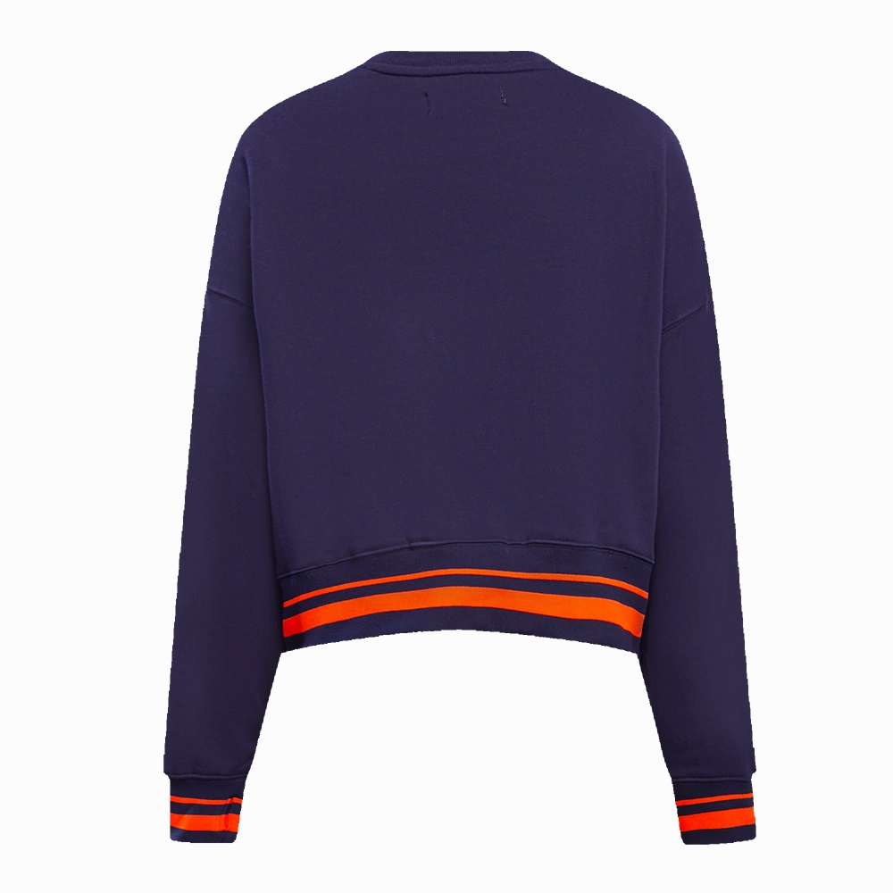 NFL CHICAGO BEARS RETRO CLASSIC WOMEN'S CREWNECK (MIDNIGHT NAVY/ORANGE/MIDNIGHT NAVY)