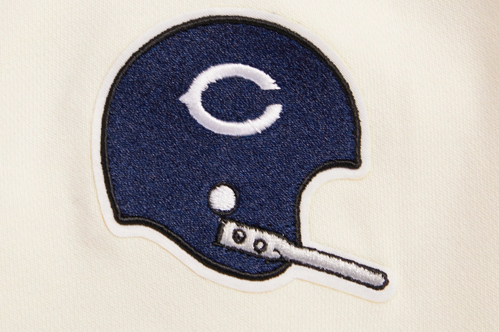 NFL CHICAGO BEARS RETRO CLASSIC WOMEN'S CROPPED PULLOVER HOODIE (EGGSHELL/MIDNIGHT NAVY)
