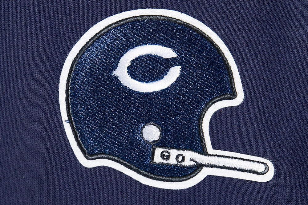 NFL CHICAGO BEARS RETRO CLASSIC WOMEN'S CROPPED PULLOVER HOODIE (MIDNIGHT NAVY/ORANGE/MIDNIGHT NAVY)