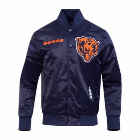 NFL CHICAGO BEARS SOUVENIR MEN'S SATIN JACKET (NAVY)