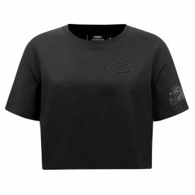 NFL CHICAGO BEARS TRIPLE BLACK WOMEN'S SINGLE JERSEY BOXY TEE (TRIPLE BLACK WOMEN'S)