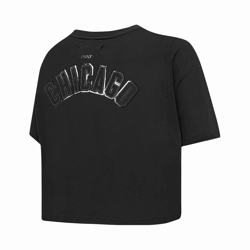 NFL CHICAGO BEARS TRIPLE BLACK WOMEN'S SINGLE JERSEY BOXY TEE (TRIPLE BLACK WOMEN'S)