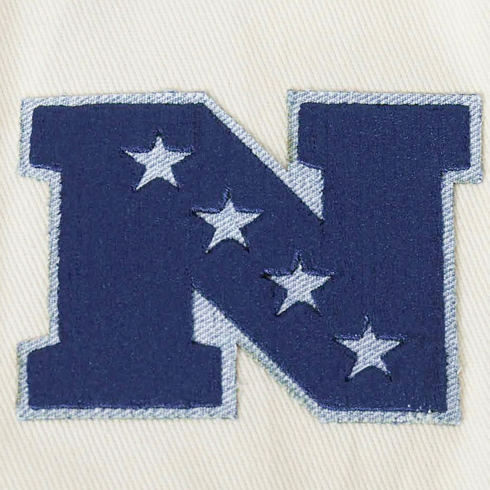 NFL CHICAGO BEARS VARSITY BLUES MEN'S DENIM VARSITY JACKET (DENIM/LINEN)