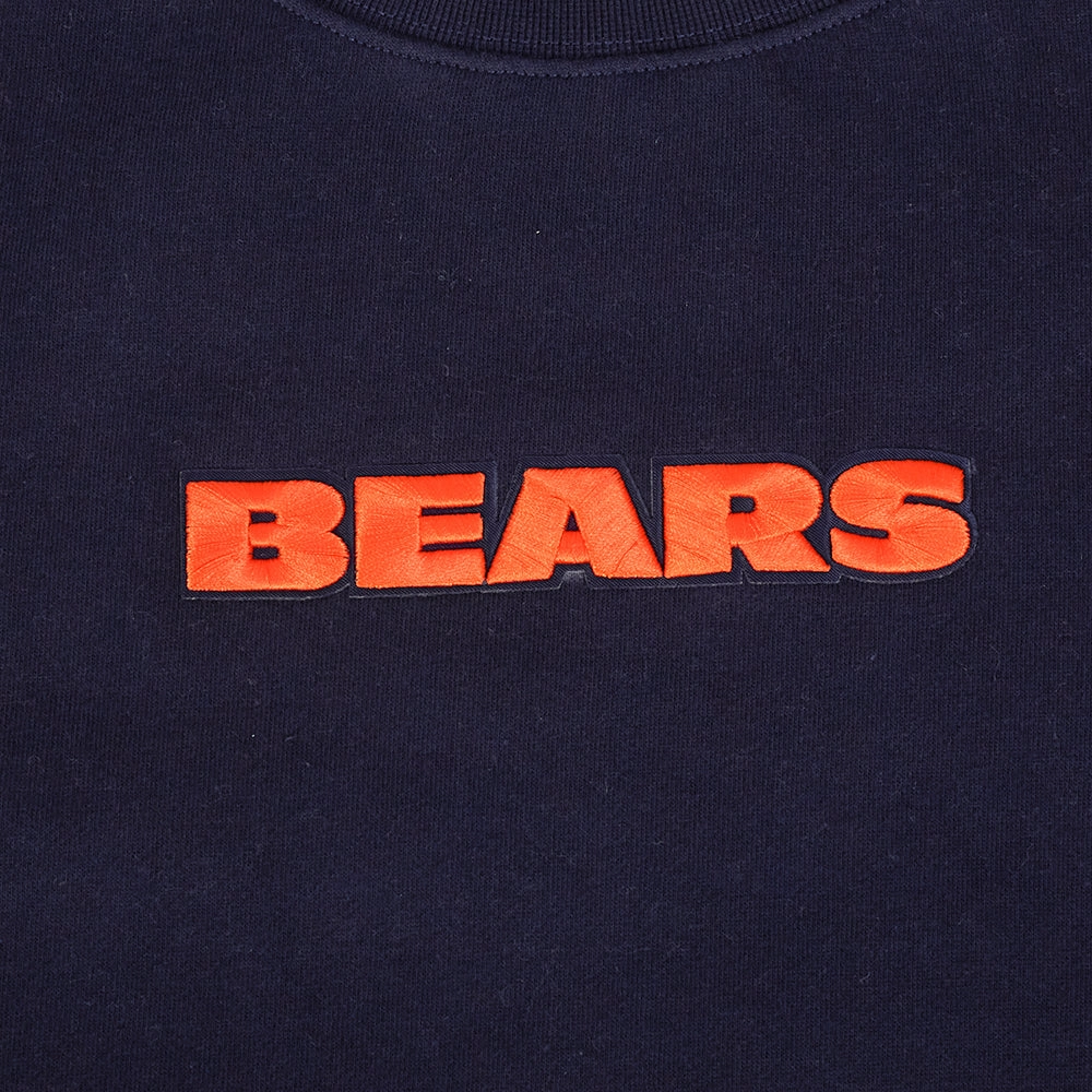 NFL CHICAGO BEARS WINGSPAN MEN'S DROP SHOULDER FLEECE CREWNECK (MIDNIGHT NAVY)