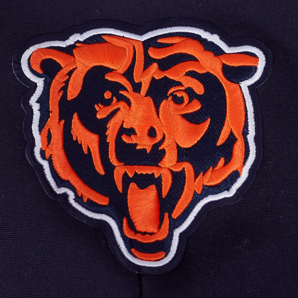 NFL CHICAGO BEARS WINGSPAN MEN'S DROP SHOULDER FLEECE PULLOVER HOODIE (MIDNIGHT NAVY)
