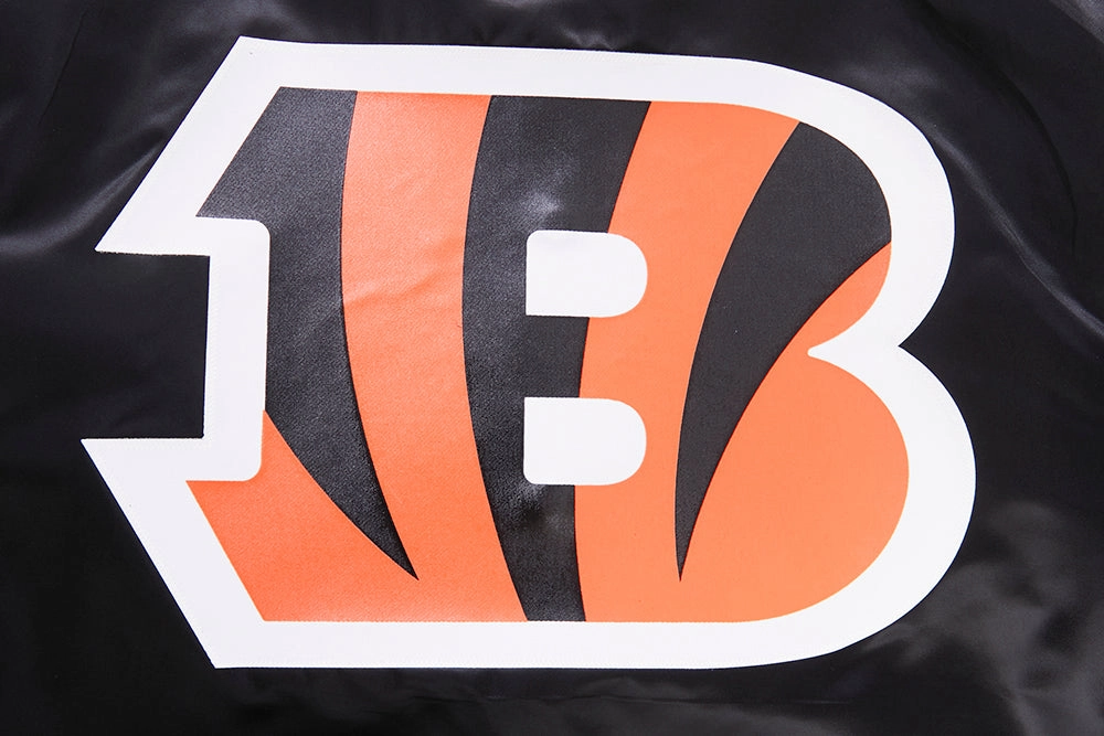 NFL CINCINNATI BENGALS BIG LOGO MEN'S SATIN JACKET (BLACK)