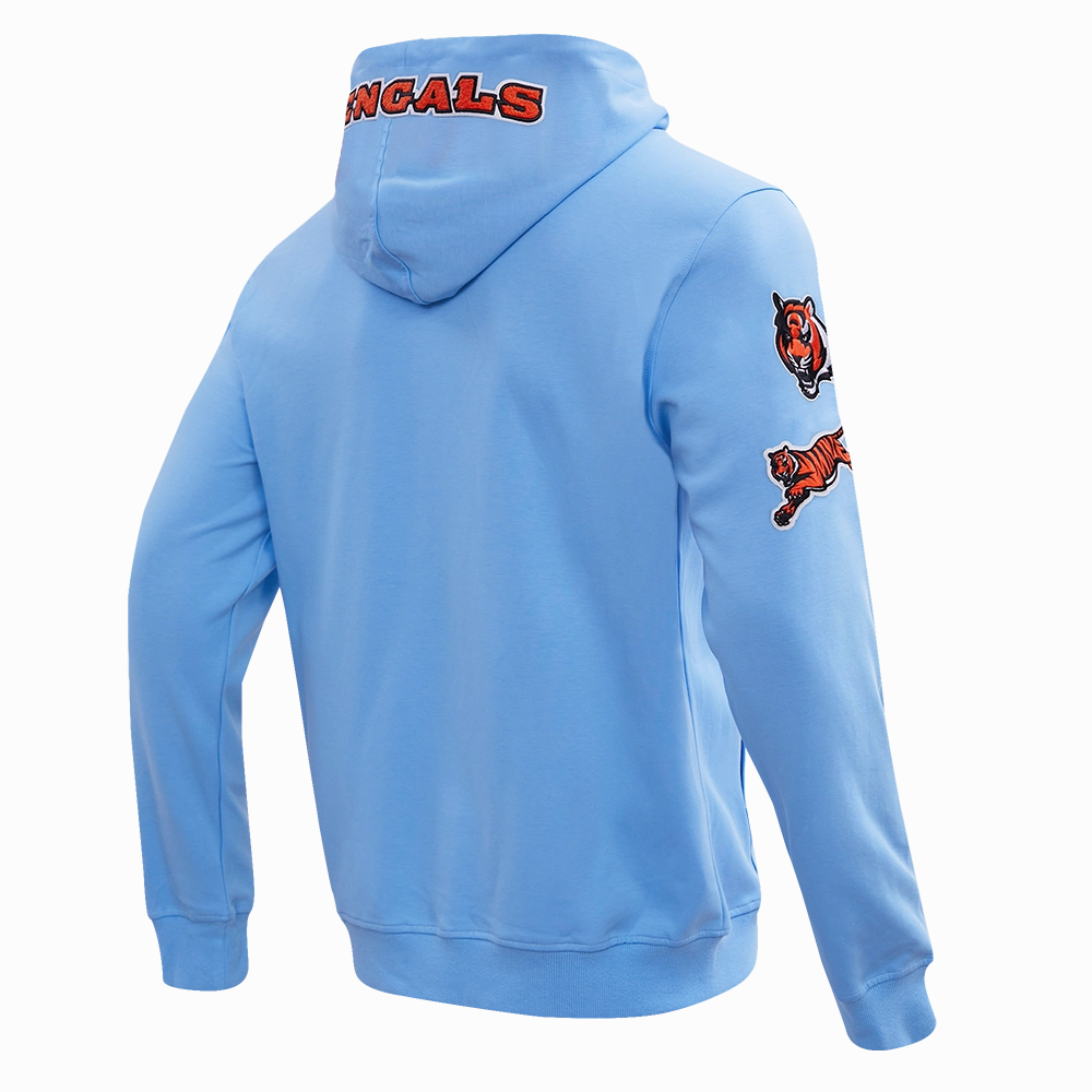 NFL CINCINNATI BENGALS CLASSIC CHENILLE FULL ZIP HOODIE  (UNIVERSITY BLUE)