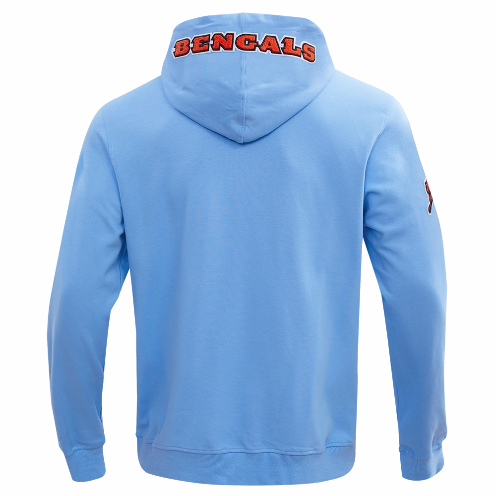 NFL CINCINNATI BENGALS CLASSIC CHENILLE FULL ZIP HOODIE  (UNIVERSITY BLUE)