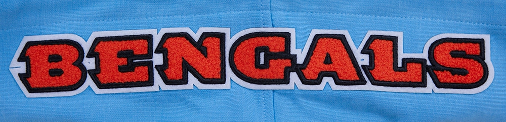 NFL CINCINNATI BENGALS CLASSIC CHENILLE MEN'S PULLOVER HOODIE (UNIVERSITY BLUE)