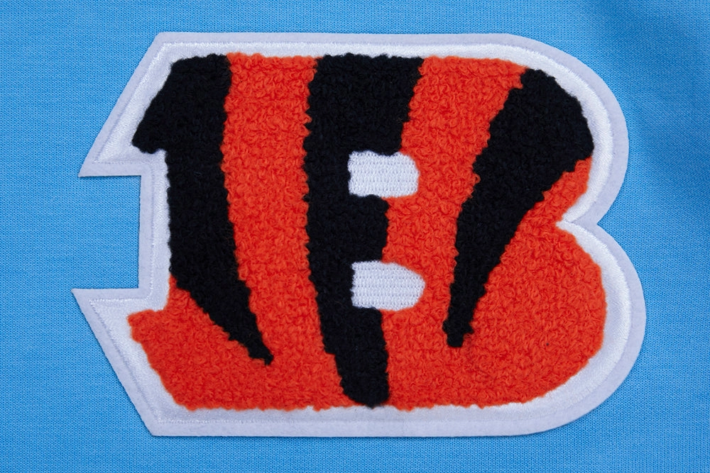 NFL CINCINNATI BENGALS CLASSIC CHENILLE MEN'S PULLOVER HOODIE (UNIVERSITY BLUE)
