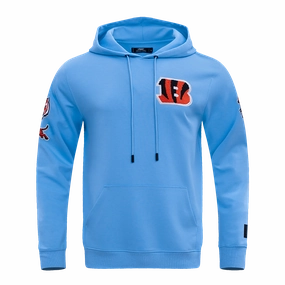 NFL CINCINNATI BENGALS CLASSIC CHENILLE MEN'S PULLOVER HOODIE (UNIVERSITY BLUE)