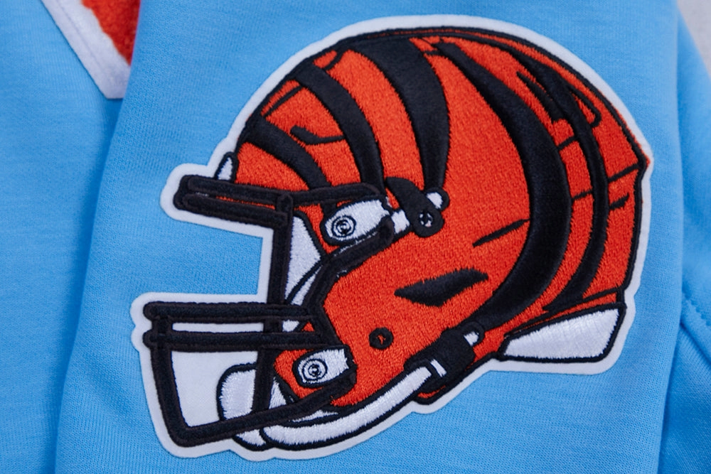 NFL CINCINNATI BENGALS CLASSIC CHENILLE MEN'S PULLOVER HOODIE (UNIVERSITY BLUE)